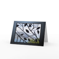 Bird and Lizard Silhouettes in Paradise Friendship card
