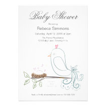 Bird and Nest Baby Shower Invitations invitations