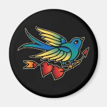Bird Arrow and Hearts Magnet