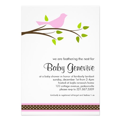 Bird Baby Shower Invitation