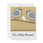 Bird Baby Shower Invitation : : Gold