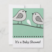 Bird Baby Shower Invitation : : Green