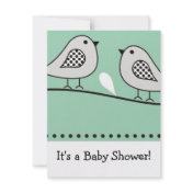 Bird Baby Shower Invitation : : Green