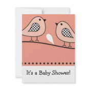 Bird Baby Shower Invitation : : Peach