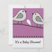 Bird Baby Shower Invitation : : Pink