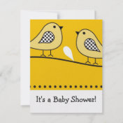 Bird Baby Shower Invitation : : Yellow