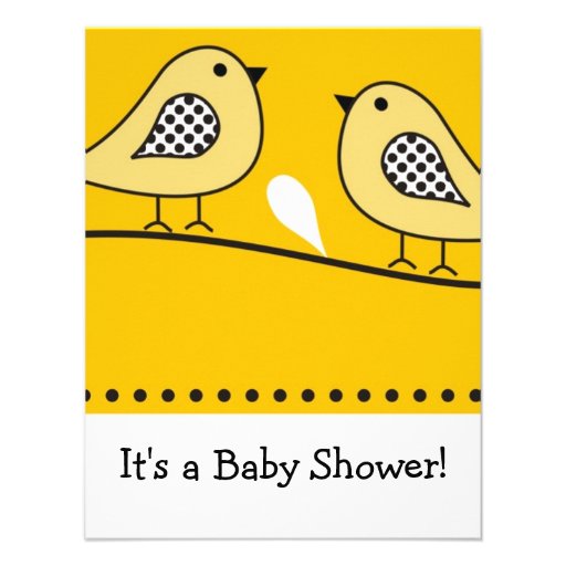 Bird Baby Shower Invitation : : Yellow