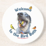 Bird Bath Dog Beverage Coaster