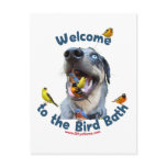 Bird Bath Dog Post Card