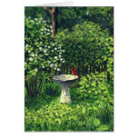 Bird Bath Greeting Card cards
