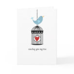 Bird & Birdcage with Heart Cards Bird & Birdcage with Heart Cards