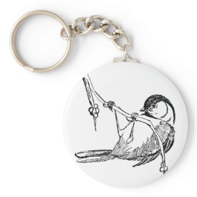 Bird / Black-Capped Chickadee Keychain by moxieann