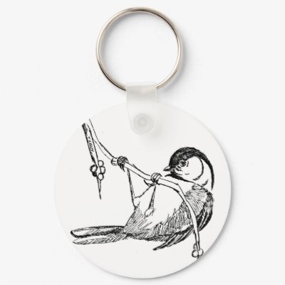 Bird / Black-Capped Chickadee Keychain by moxieann