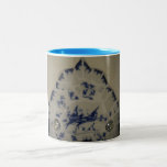 Bird blue & white mosaic mug