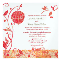 Bird Cage + Love Birds Metallic Ice Wedding Invite