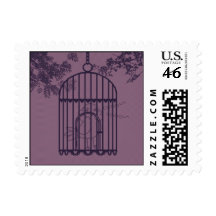 bird cage postage stamp