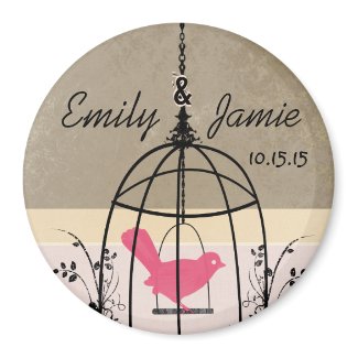 Bird Cage Wedding Stickers or Customize magnet