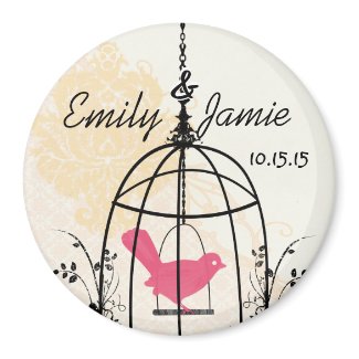 Bird Cage Wedding Stickers or Customize magnet