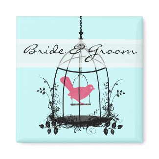 Bird Cage Wedding Stickers or Customize magnet