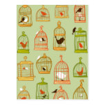 Bird Cages on Green postcards
