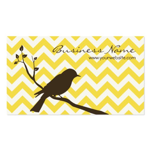 Bird Chevron Business Card (yellow) (front side)