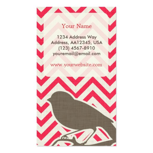 Bird & Chevron Pattern Business Card (back side)