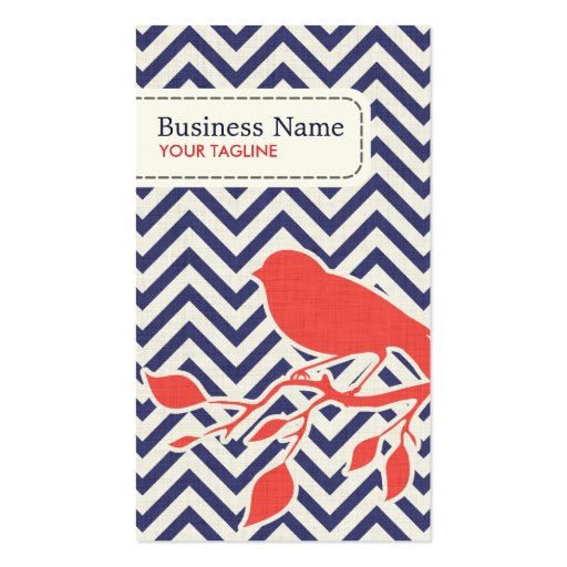 Bird & Chevron Pattern Business Card