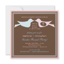 Bird Couple Baby Gender Reveal Party Personalized Invitations