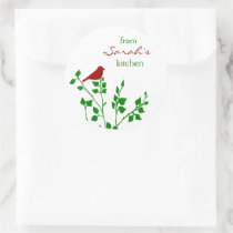 Bird Custom Name Christmas Stickers
