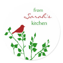 Bird Custom Name Christmas Stickers by whimsydesigns Bird Custom Name Christmas Stickers