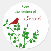 Bird Custom Name Christmas Stickers