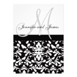 Bird Damask Wedding Invitation Names Monogram