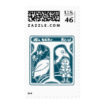 Bird & Elf T postage by pinkalmond Bird & Elf T postage