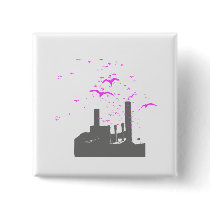 Bird Factory T-shirt / Earth Day T-shirt buttons