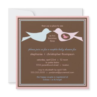 Bird Family Couples Baby Shower invitation