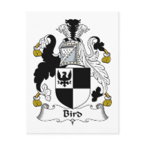 Bird Family Crest postcards by coatsofarms Bird Family Crest postcards