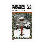 BIRD FEEDERS & SNOW by SHARON SHARPE postage