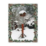 BIRD FEEDERS & SNOW by SHARON SHARPE Postcards
