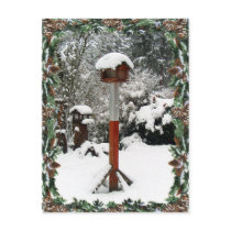 BIRD FEEDERS & SNOW by SHARON SHARPE postcards by sharonsharpe BIRD FEEDERS & SNOW by SHARON SHARPE postcards