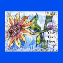 Bird, Flower and Lace Post Card