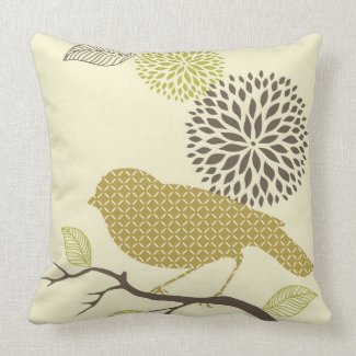 Bird & Flower Pillow mojo_throwpillow