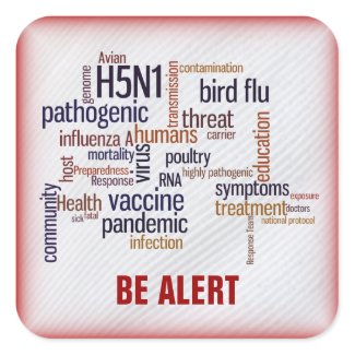 Bird Flu Awareness Feather Name Gift Tag Bookplate sticker