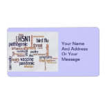 Bird Flu Awareness Words Name Gift Tag Bookplate Custom Shipping Labels