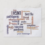 Bird Flu Awareness Words On Feather Postcard