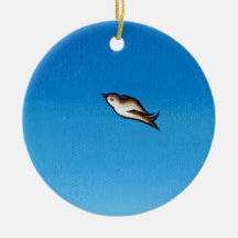 Bird flying colorful painting original art Easy Christmas Ornament