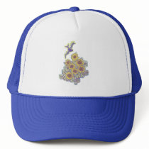 Bird flying over Sunflowers, trucker hat