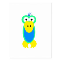 bird green & blue postcards