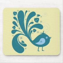 Bird ~ Green & Blue Song Birds Songbird Mousepads