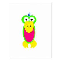 bird green/pink postcards