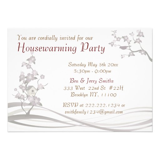 Bird House Housewarming Party Inviation Green Custom Invites